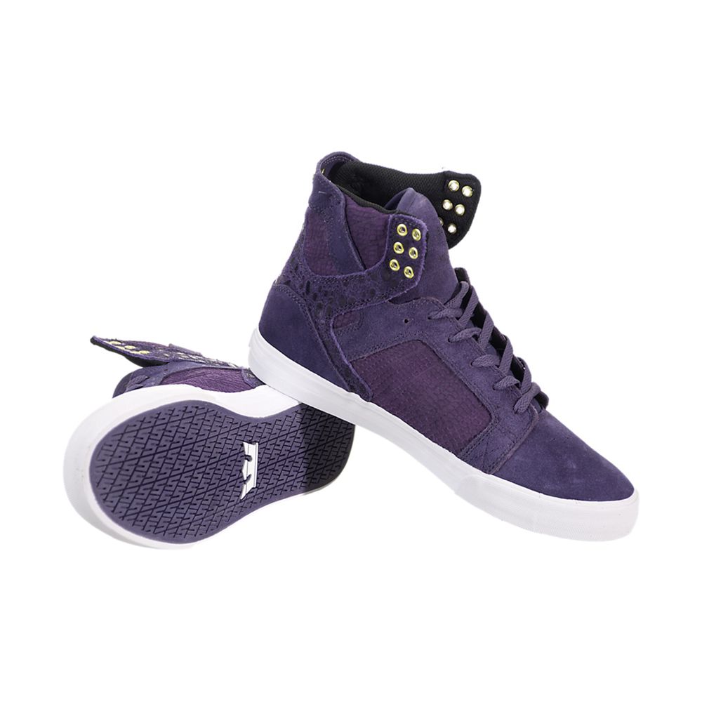 Baskets Montantes Supra SkyTop Violette Purple/Gold-White Homme | SFK-48406829